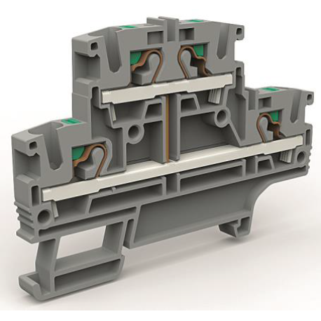 ZEFD410GR | Двухярусная клемма с объединенными ярусами на 4 кв.мм