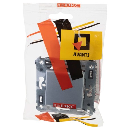 4404103 | Выключатель одноклавишный в стену, "Avanti", "Закаленная сталь"-4