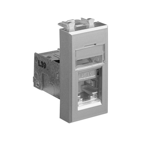 4404391 | Компьютерная розетка RJ-45 модульная, кат. 6 экранированная,"Avanti","Закаленная сталь", 1 модуль-1