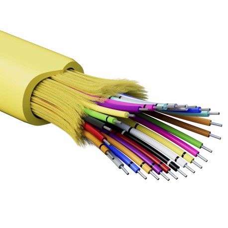 RNDT9C24YL03-E | Кабель волоконно-оптический, распределительный, арамидные упрочняющие нити, для внутренней прокладки, нг(A)-HFLTx, 24 ОВ, категорияOS2 (G.652.D) плотный буфер, 0,4 кН, барабан 500 м