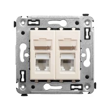 Компьютерная розетка RJ-45 в стену, кат.6 двойная,"Avanti", "Ванильная дымка"