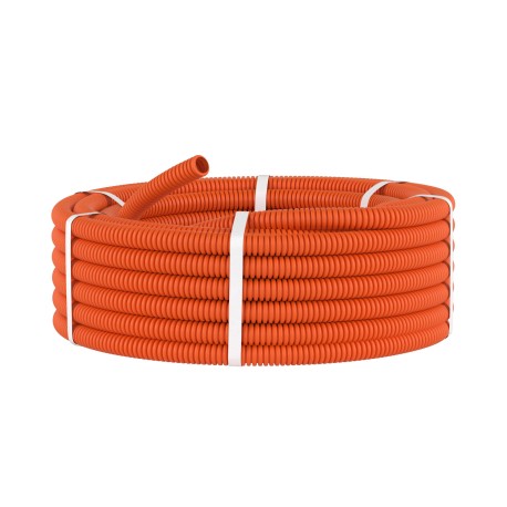 70920 | Труба ПНД гибкая гофр. д.20мм, лёгкая без протяжки, 100м, цвет оранжевый-1