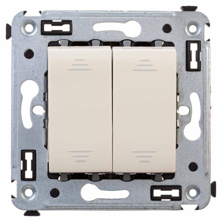 4405114 | Переключатель двухклавишный в стену, "Avanti", "Ванильная дымка"