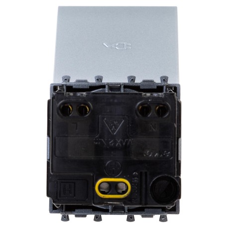 4404012 | Розетка с крышкой модульная, 2P+E, с з/ш, "Avanti", "Закаленная сталь",2 модуля-2