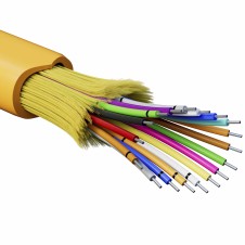 Кабель волоконно-оптический, распределительный, арамидные упрочняющие нити, для внутренней прокладки, нг(А)-HF, 18 ОВ, категория OM2 (G.651.1) плотный буфер, 0,4 кН, барабан 500 м