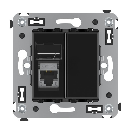 4402363 | Компьютерная розетка RJ-45 в стену, кат.5e одинарная экранированная, Avanti,Черный квадрат-1