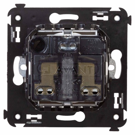 4404003 | Розетка в стену, 2P+E, с з/ш, "Avanti", "Закаленная сталь"-2