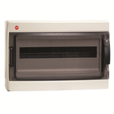 Щиток настенный с дверцей 18 мод., IP65, серый, с клем. блок. 1х87518 и замком