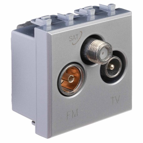 4404532 | Розетка TV-FM-SAT модульная, "Avanti", "Закаленная сталь", 2 модуля-1
