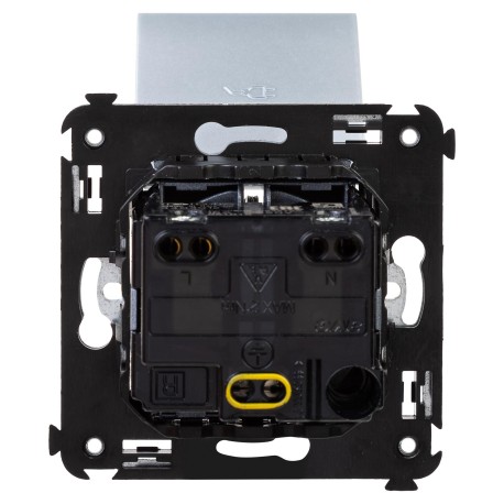 4404013 | Розетка с крышкой в стену, 2P+E, с з/ш, "Avanti", "Закаленная сталь"-2