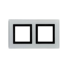 Рамка из натурального стекла, "Avanti", светло-серая, 4 модуля