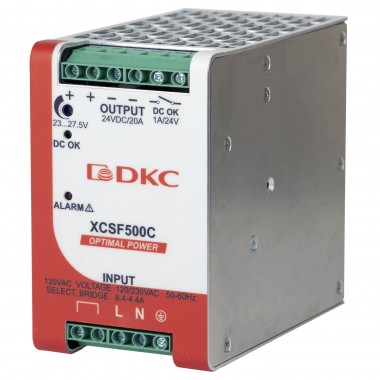 XCSF500C | Источник питания "OPTIMAL POWER", однофазный, 500Вт, 20А, 24В, с ORing диодом