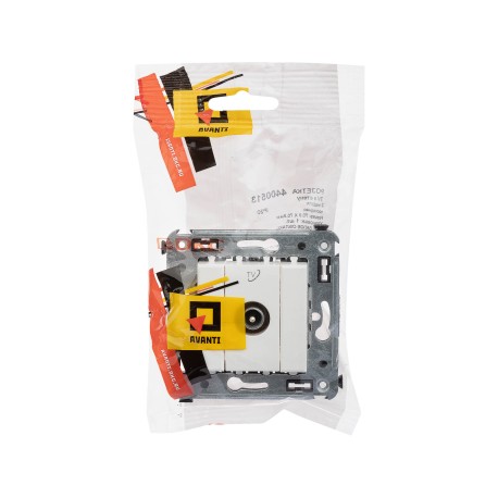 4400513 | Розетка TV проходная в стену, "Avanti", "Белое облако"-4