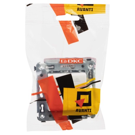 4400114 | Переключатель двухклавишный в стену, "Avanti", "Белое облако"-4