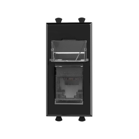 4402371 | Компьютерная розетка RJ-45 модульная, кат.6А, "Avanti", "Черный квадрат", 1 модуль