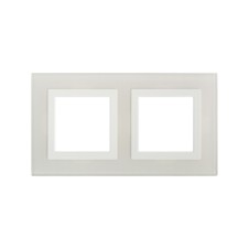 Рамка из натурального стекла, "Avanti", белая, 4 модуля