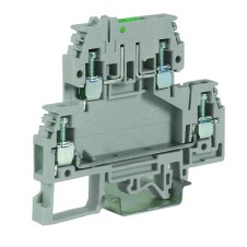 DSFA.4/L12, зажим с 2 уровнями, верхний под предохранитель 4 кв.мм бежевый, с микросхемой LED 12 В