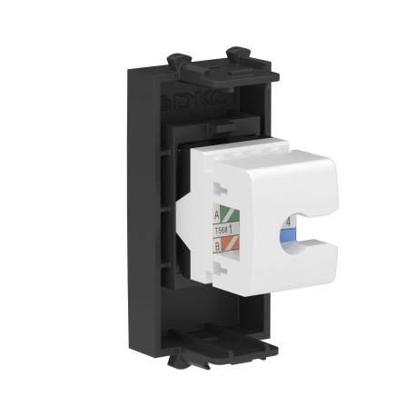 4412661 | Компьютерная розетка RJ-45 без шторки модульная, кат.5е, "Avanti", "Черный матовый", 1 модуль-2