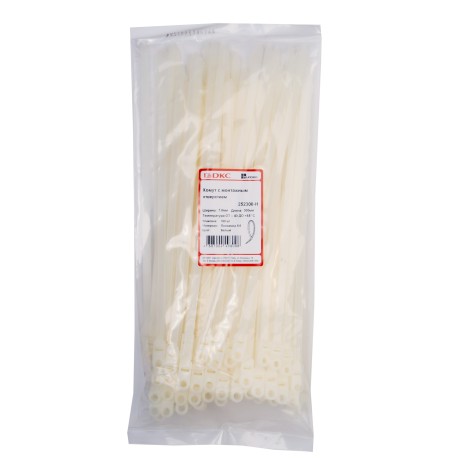 252300-H | Хомут P6.6 с монтажным отверстием, белый, 7,8x300-2