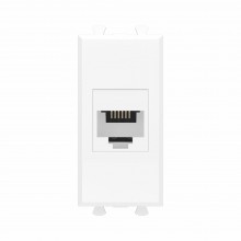 Телефонная розетка RJ-12 без шторки модульная, "Avanti", "Белое облако", 1 модуль