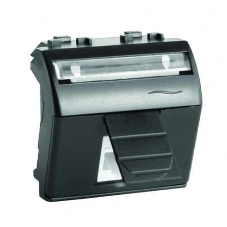 77121N | Тел.роз. RJ12 (6P6C, Hyperline, заделка NE-TOOL) Brava, черн., 2мод