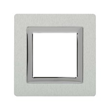 Рамка из алюминия, "Avanti", серая, 2 модуля