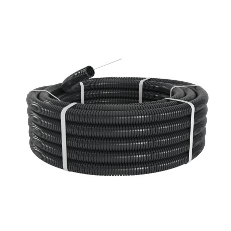 PA613643F2 | Труба гофр. DN36мм, ПВ-2, Dвн 36,3 мм, Dнар 42,5 мм, полиамид 6, цвет чёрный, с протяжкой-1