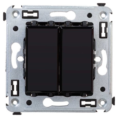 4402114 | Переключатель двухклавишный в стену, "Avanti", "Черный квадрат"