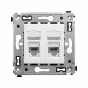 Компьютерная розетка RJ-45 в стену, кат.6 двойная,"Avanti", "Белое облако"