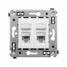 Компьютерная розетка RJ-45 в стену, кат.6 двойная,"Avanti", "Белое облако"