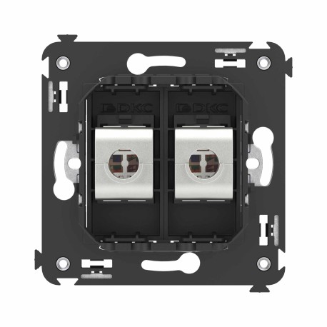 4412794 | Компьютерная розетка RJ-45 без шторки в стену, кат.6 двойная экранированная, "Avanti", "Черный матовый"-3