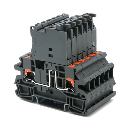 IPR-4-HESILED24 | Клемма для предохранителя, зажим Push-in, 2 точки подключения, индикация 24В, 4 кв.мм, серая