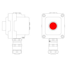 Взрывонепроницаемый пост управления из алюминия LCSD-01-B-MC-P1R(11)x1-PCMB-KAEPM3MHK-26 / 1Ex d IIB T5 Gb / Ex tb IIIC T95°С Db IP66