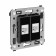 4402614 | Телефонная розетка RJ-12 без шторки в стену двойная, "Avanti", "Черный квадрат"