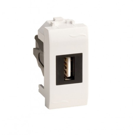 76200B | USB 2.0 розетка, Brava, белая, 1 мод.