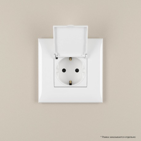 4400013 | Розетка с крышкой в стену, 2P+E, с з/ш, "Avanti", "Белое облако"-5