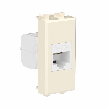 4405671 | Компьютерная розетка RJ-45 без шторки модульная, кат.6А, "Avanti", "Ванильная дымка", 1 модуль-1