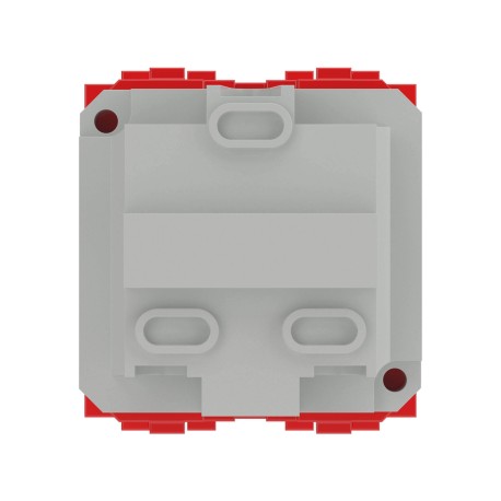 76482R | Электрическая розетка, с заземлением, со шторками, красная, 2 мод.-2