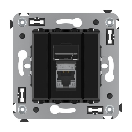 4402363 | Компьютерная розетка RJ-45 в стену, кат.5e одинарная экранированная, Avanti,Черный квадрат
