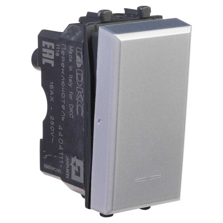 4404111 | Переключатель модульный, "Avanti", "Закаленная сталь", 1 модуль-1