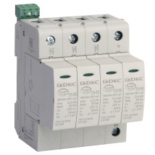 УЗИП, класс I+II, 4-полюсный, L1-L2-L3-N-PE, 12.5кА, уд.контр.