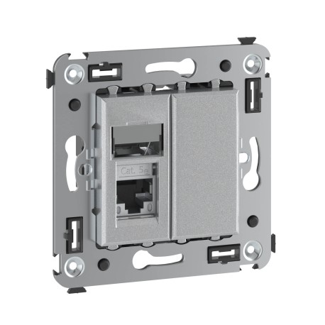 4404363 | Компьютерная розетка RJ-45 в стену, кат.5e одинарная экранированная, Avanti,Закаленная сталь-2