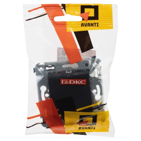 4402104 | Выключатель двухклавишный в стену, "Avanti", "Черный квадрат"-4