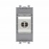 4404771 | Компьютерная розетка RJ-45 без шторки модульная, кат.6А экранированная, "Avanti", "Закаленная сталь", 1 модуль