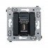 4402403 | USB 2.0 розетка одинарная в стену, тип А-А, Avanti, Черный квадрат