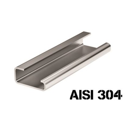 02120SS | Дин-рейка из нержавеющей стали, с насечкой G1, 32х15мм.