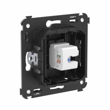 4412613 | Телефонная розетка RJ-12 без шторки в стену одинарная, "Avanti", "Черный матовый"-2