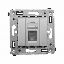 Компьютерная розетка RJ-45 в стену, кат.6А одинарная, Avanti, Закаленная сталь