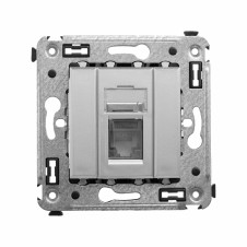 Компьютерная розетка RJ-45 в стену, кат.6А одинарная, Avanti, Закаленная сталь