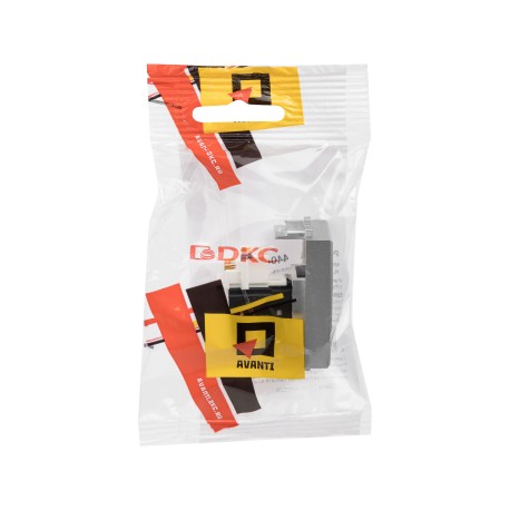 4404371 | Компьютерная розетка RJ-45 модульная, кат.6А, "Avanti", "Закаленная сталь", 1 модуль-4